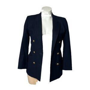 Talbots Navy Blazer with Gold Accents